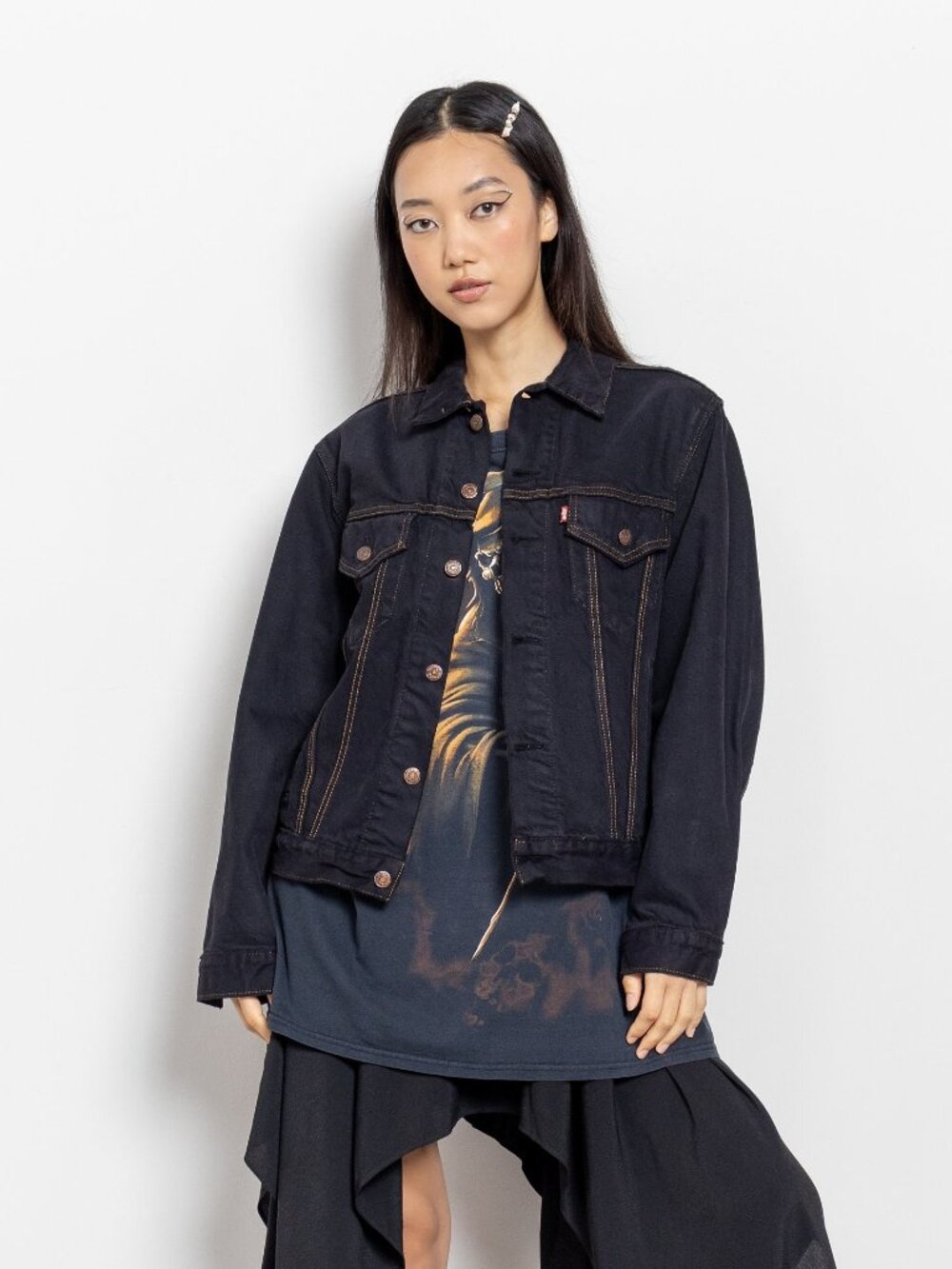BLACK LEVI'S JACKET Vintage Jean 90's / Small